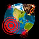 3D Earthquakes Map & Volcanoes